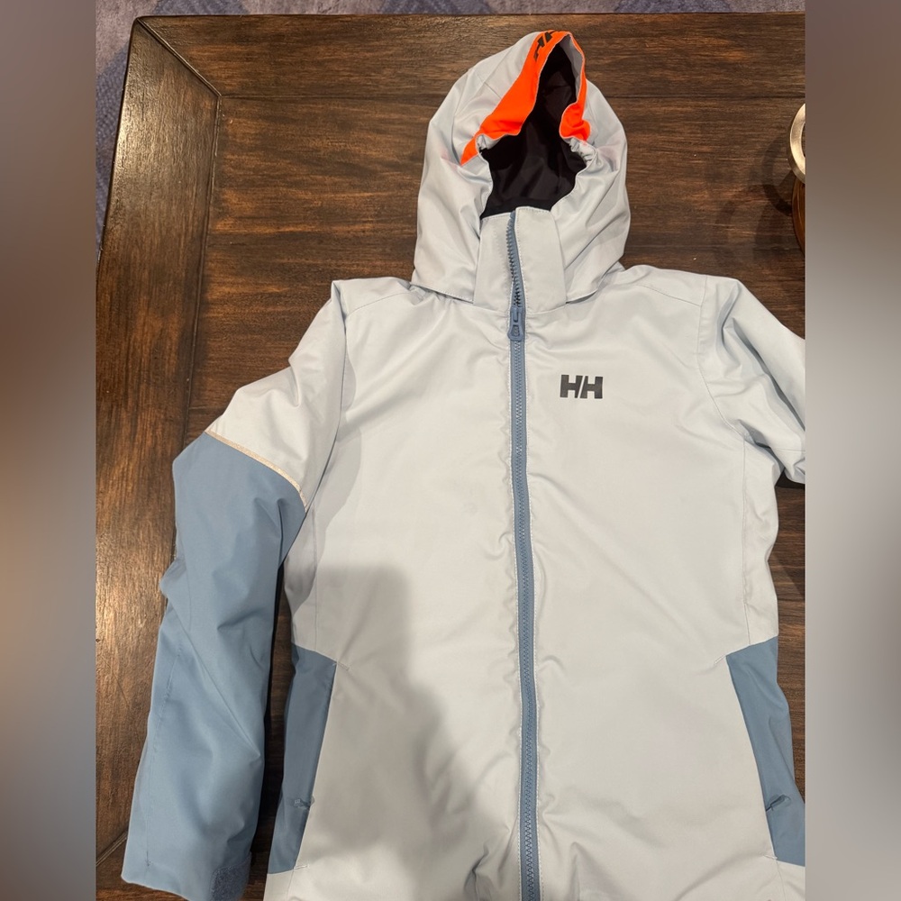 Helly Hansen Junior Girl Jewel Jacket. Blue/ light blue.  Size 12